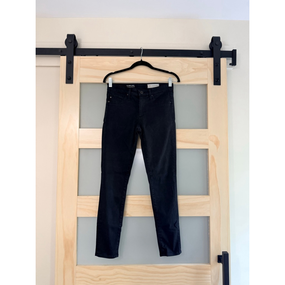 SOLD AG Adriano Goldschmied The Abbey Ankle Jeans Black Mid-Rise Super Skinny